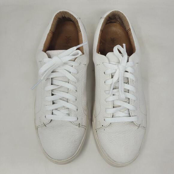 Frye Shoes Womens 8 Ivy Low Lace White Leather Casual Minimalist Low Top 3471183 - Picture 4 of 12